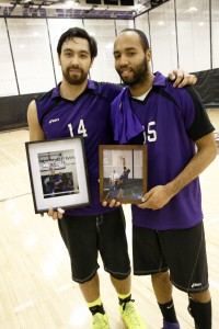 Both seniors Nicholas Siriban (left) and Derell Willams (right) were honored on Thursday in their final career home game at Nat Holman Gymnasium. Photo by Jeff Weisinger
