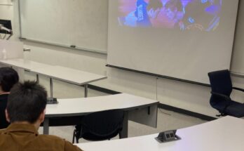 Students gather in the John Jay LGBTQ+ Resource Center to watch Heated Rivalry.