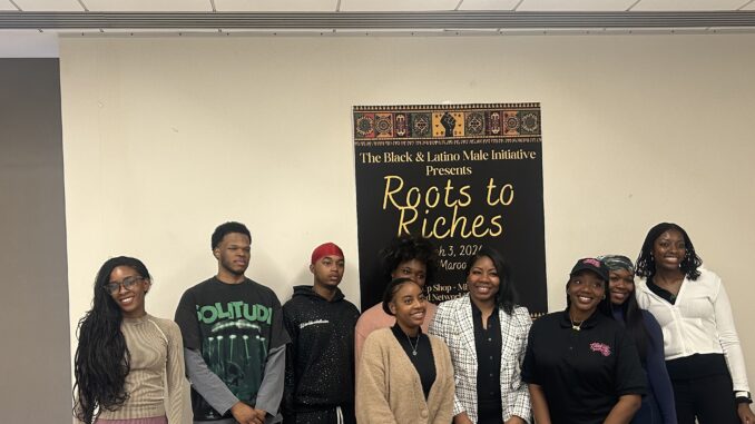 Brooklyn College Business Owners celebrating "Roots to Riches" with the Black & Latino Male Initiative.