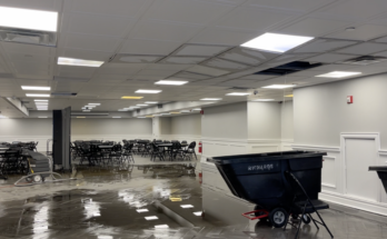Flooding in Student Union Room LL50, where most major student-organized events are held.