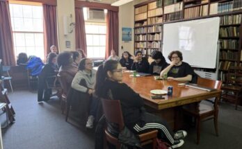 Students engaging in BC's Classical and Historical Society's March Motormouths.