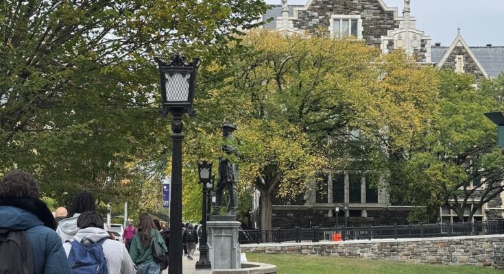 Students on the campus of The City College of New York.