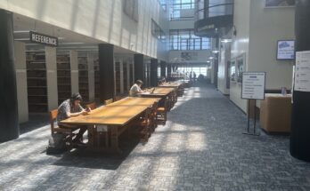 Students in the Cohen Library.